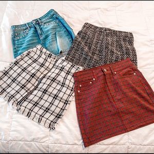 Bundle of 4 mini skirts! size 00-2